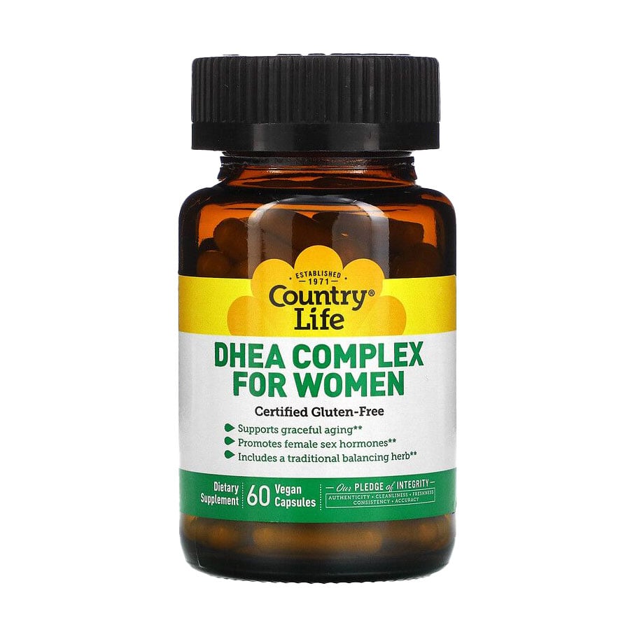 Жіночий комплекс дегідроепіандростерон Country Life DHEA Complex For Women, 60 веганських капсул